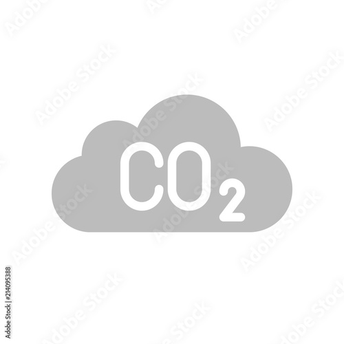 Carbon monoxide on cloud, Flat icon
