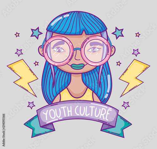 Youth culture millenial woman cartoon