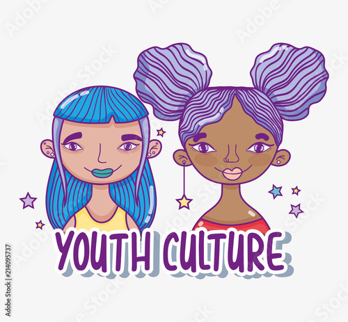 Youth culture millenial woman cartoon