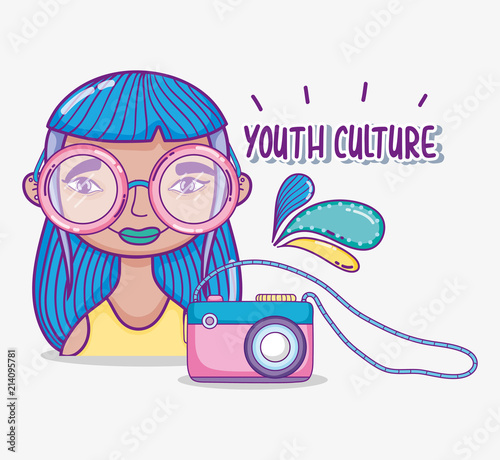 Youth culture millenial woman cartoon