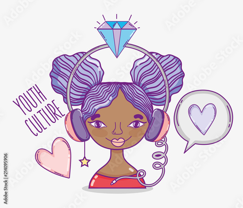 Youth culture millenial woman cartoon