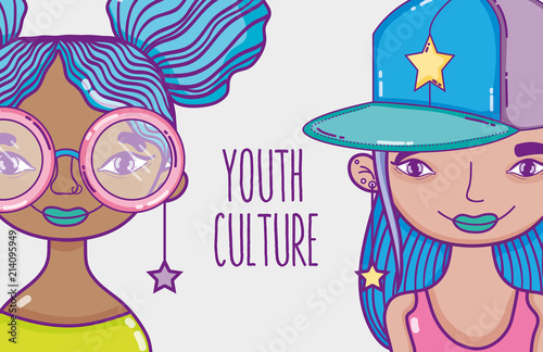 Youth culture millenial womens cartoon