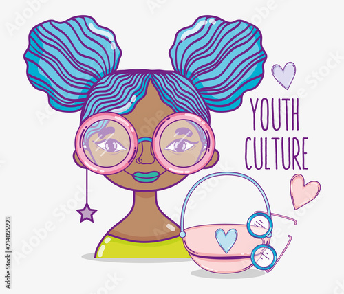Youth culture millenial woman cartoon