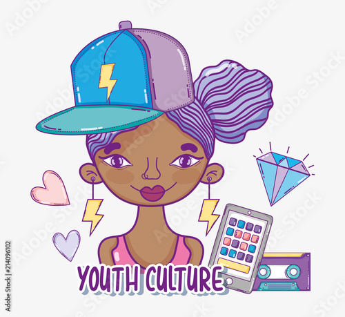 Youth culture millenial woman cartoon