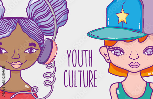 Youth culture millenial womens cartoon