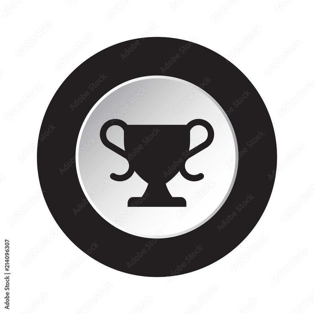round black and white button - sports cup icon round black and white button - sports cup icon