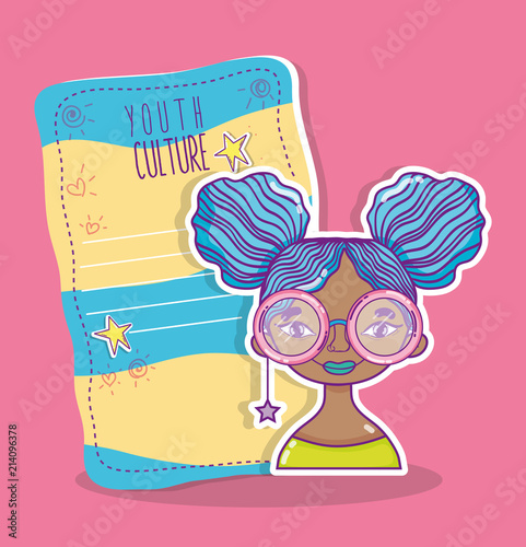 Youth culture millenial woman cartoon