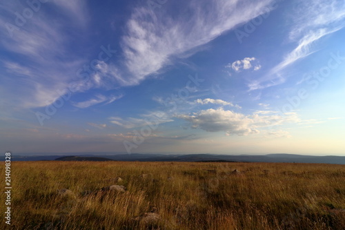 Mount Brocken  summit landscape panorama  Harz mountain range  Saxony-Anhalt  Germany