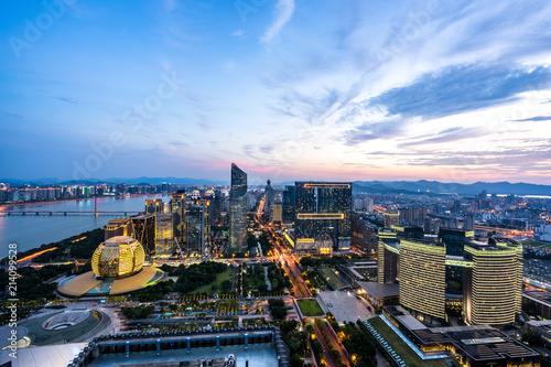 Vászonkép panoramic city skyline in hangzhou china