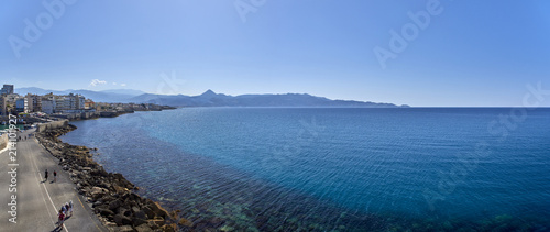Greece. Crete. Heraklion. Panorama of the coast to the West from the walls of the Koules Fortress