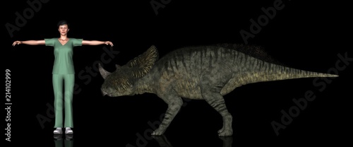 恐竜縮尺図・ブラキケラトプス © Galileo-Giken
