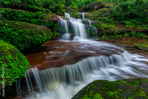 Tad-Wiman-Thip waterfall  Beautiful waterfall in Bung-Kan province  ThaiLand.