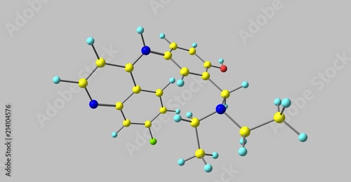 Amodiaquine molecular structure isolated on grey