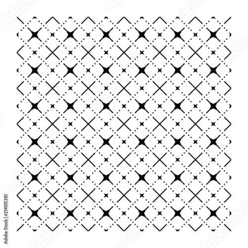 Texture geometrico natale decorazione vettoriale astratto monocromatico stella croci griglia