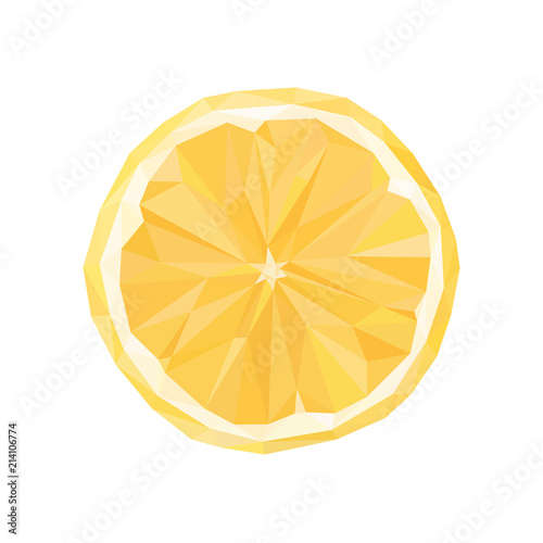 Polygonal orange, vector abstract geometric illustration
