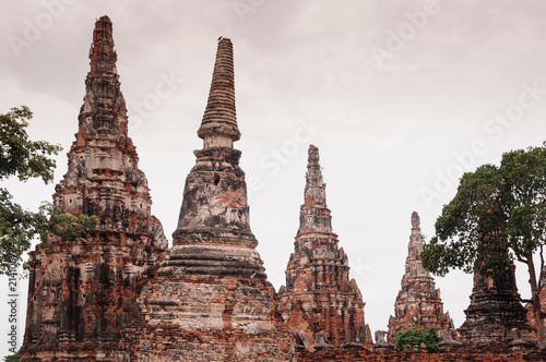 Ruin pagoda of Wat Chai Watthanaram  Ayutthaya  Thailand