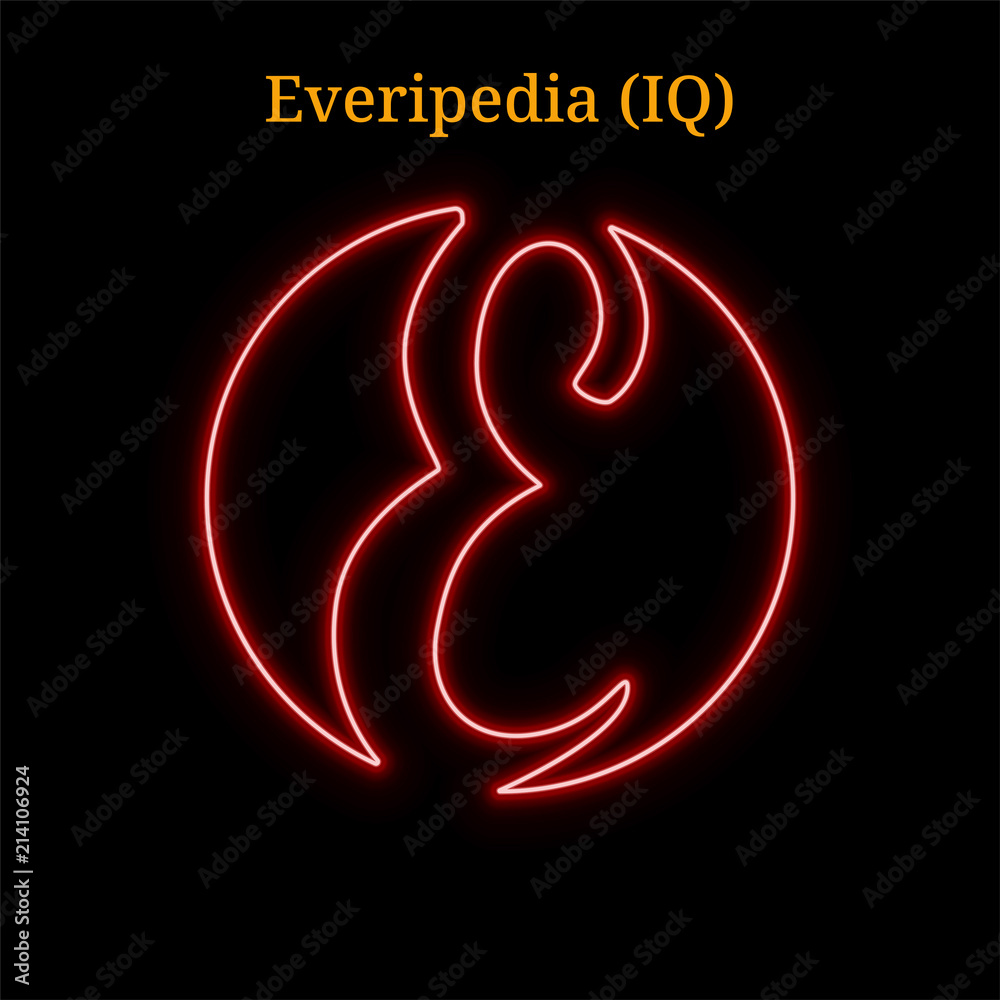 Everipedia (IQ) cryptocurrency symbol. Vector illustration eps10 isolated on black background Everipedia (IQ) cryptocurrency symbol. Vector illustration eps10 isolated on black background