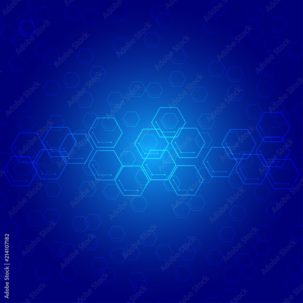 Abstract polygonal in drak blue background.