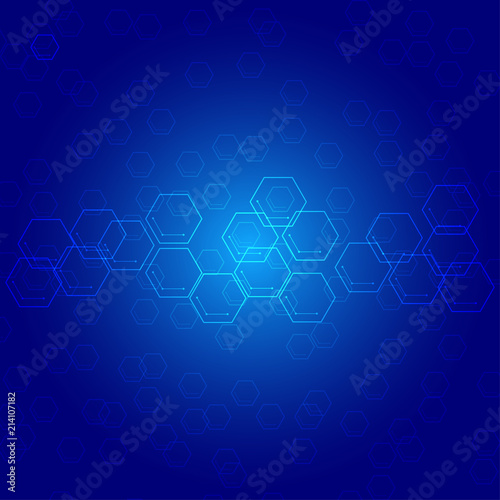 Abstract polygonal in drak blue background.