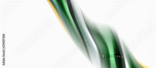 Fluid liquid mixing colors concept on light grey background, curve flow, trendy abstract layout template for business or technology presentation or web brochure cover, wallpaper