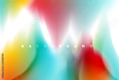 Holographic paint explosion design, fluid colors flow, colorful storm. Liquid mixing colours motion concept, trendy abstract background layout template for business presentation, app wallpaper banner
