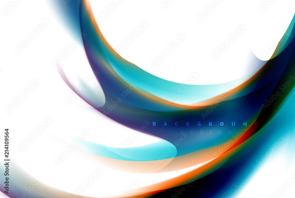 Obraz premium Holographic fluid colors flow, colorful liquid mixing colours motion concept