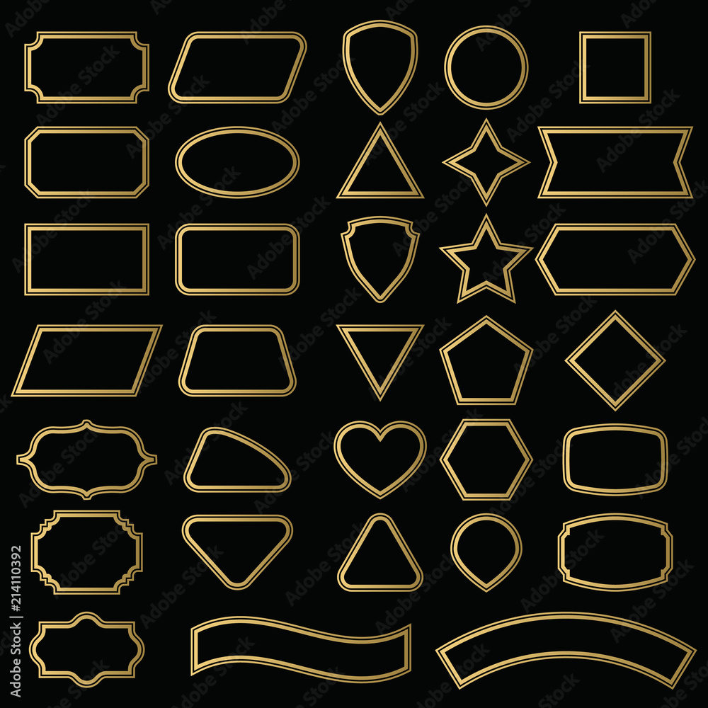 Vector set shapes and borders for message in outline. 
