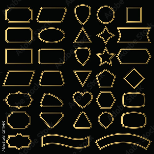 Vector set shapes and borders for message in outline. 