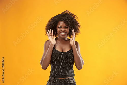 Beautiful woman looking suprised