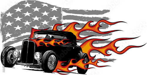 fiery car