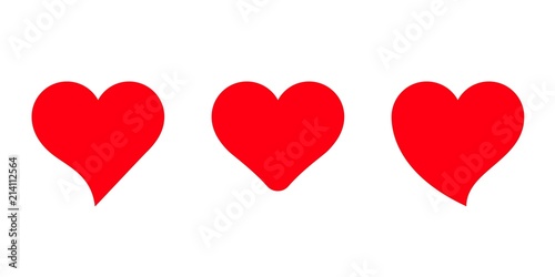 Vector hearts icons set. photo