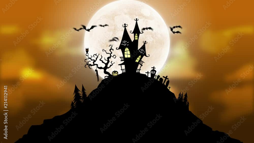 Halloween Background Loop with bats Halloween Background Loop with bats