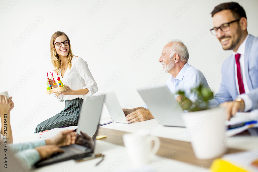 Group of people working in the modern office Group of people working in the modern office