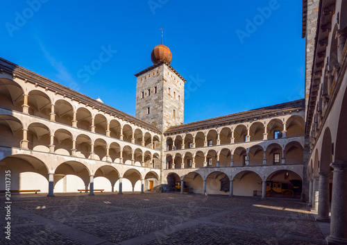Bild auf Leinwand Schloss Brig Wallis Schweiz