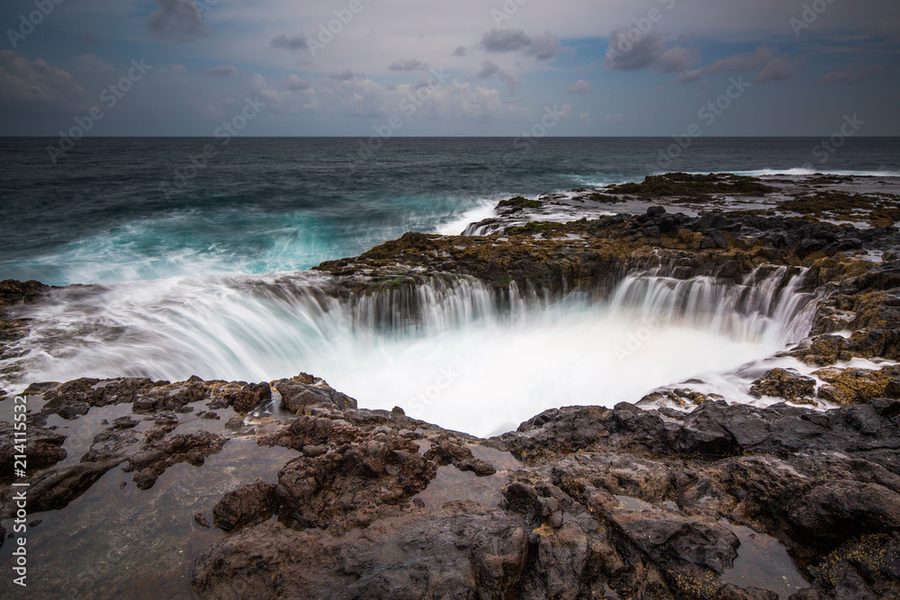 Ocean blowhole splash Ocean blowhole splash