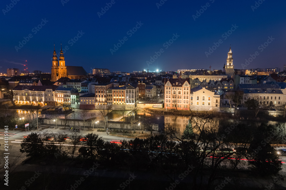 Polish city by night