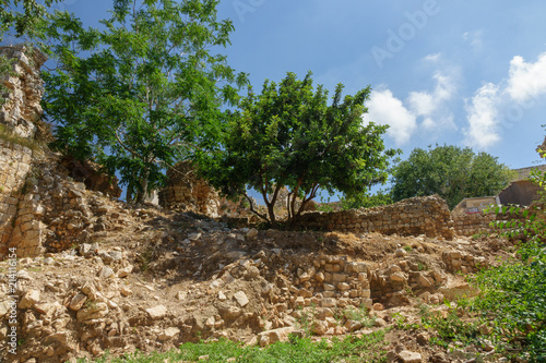 Ruins of medieval Yehiam Fortress,  Galilee, Israel photo