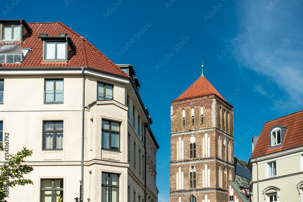 Blick auf die Östliche Altstadt von Rostock.