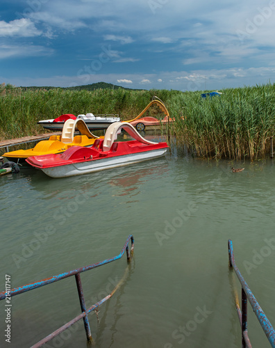 Lake Balaton with paddle boats
