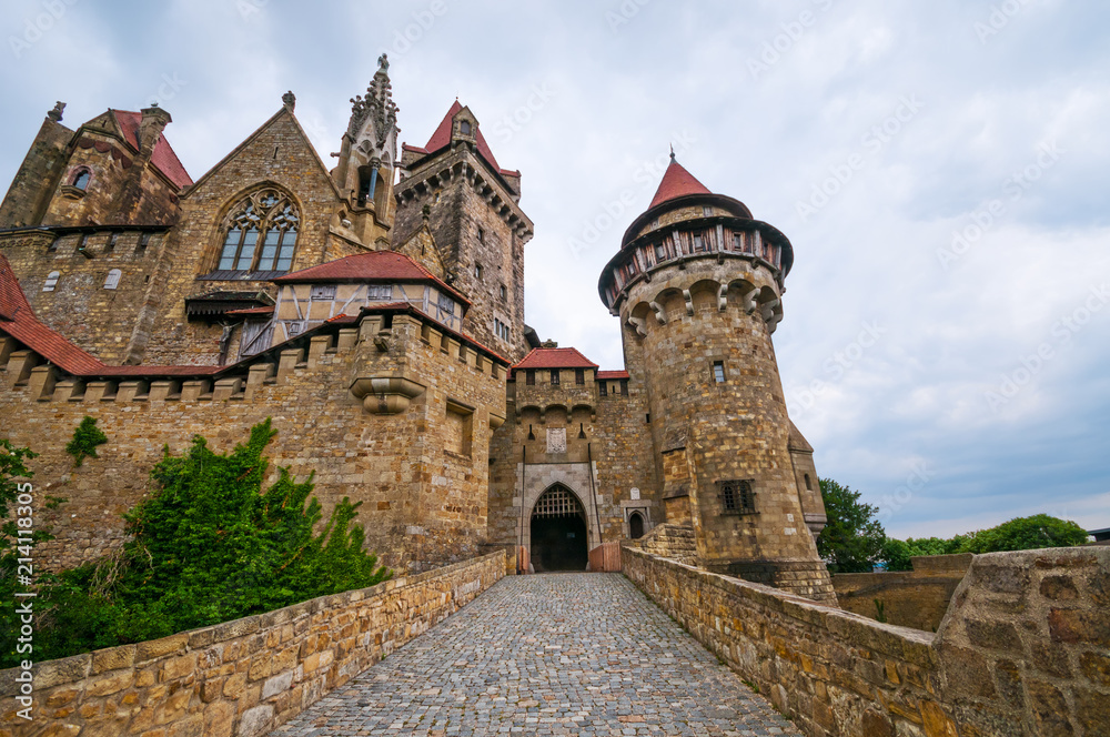 The medieval Kreuzenstein castle in Leobendorf village near Vienna, Austria