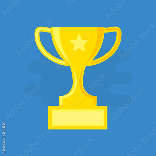 Trophy cup, award symbol. 