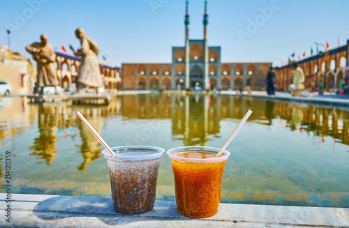 Persian chia seeds drinks, Yazd, Iran photo