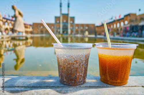 Persian sharbat summer drinks, Yazd, Iran photo