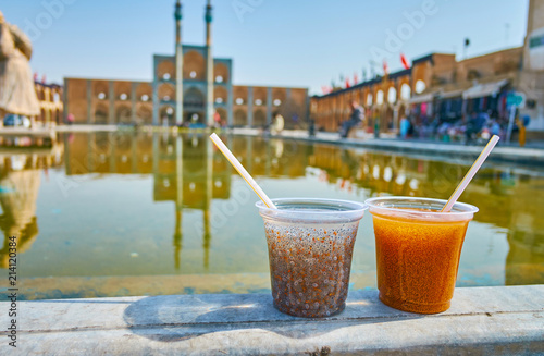 Traditional Persian summer drinks, Yazd, Iran photo