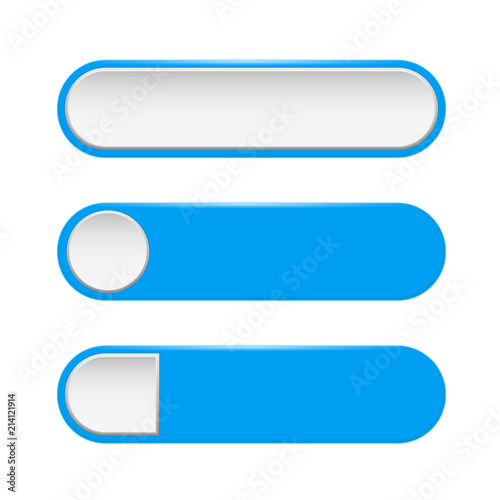 Blue menu buttons. 3d oval web icons