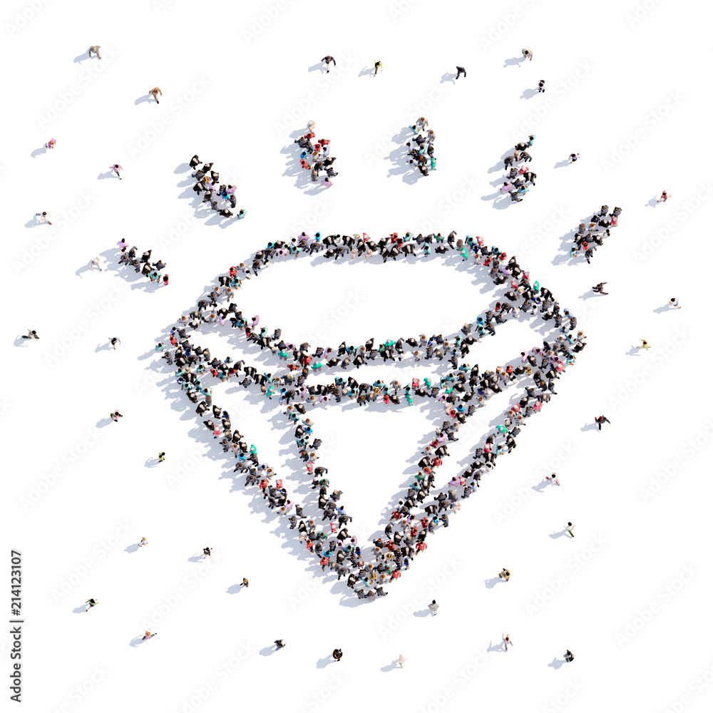 A lot of people form diamond, children's drawing A lot of people form diamond, children's drawing