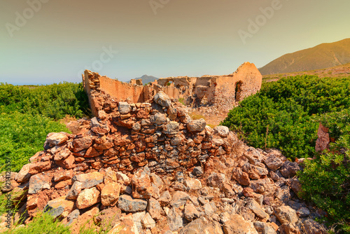 Landscape the shore at Buggerru especially Planu Sartu and the ruins of Henry mine. photo