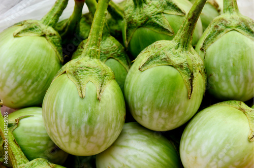 Wallpaper Mural Fresh Thai eggplants or Brinjal  in the morning market.
Many Thai eggplants with full frame. Torontodigital.ca