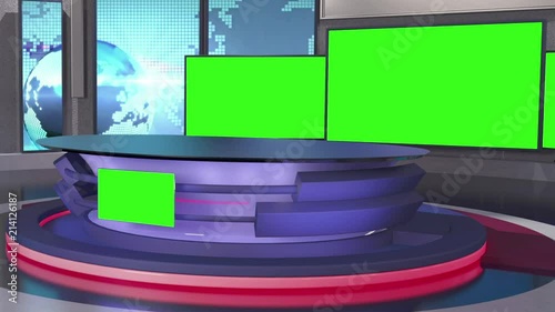 Virtual Set News Studio Background