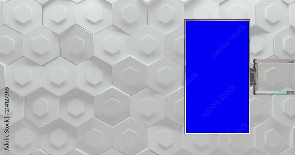 Simple Modern Virtual Studio Background for Green Screen with Animated